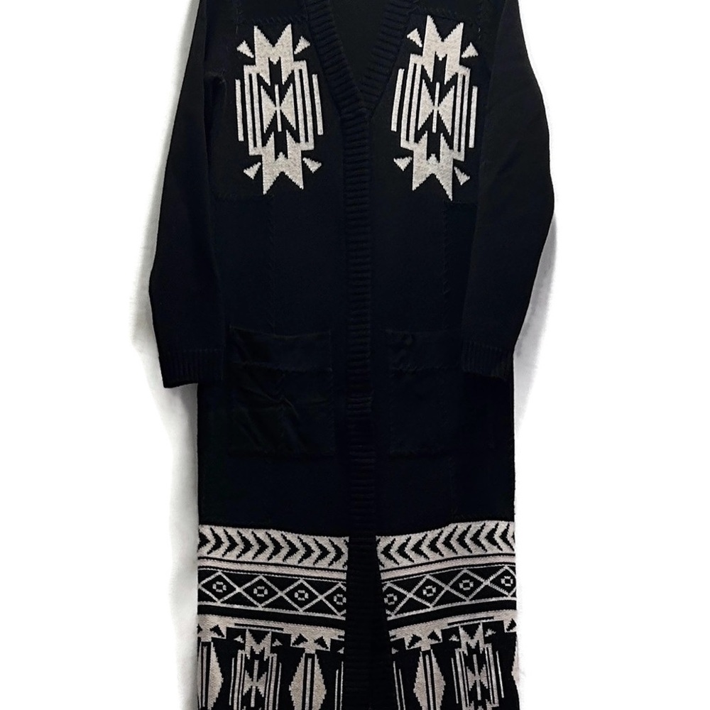 Haute Hippie Black Knit Coat XS 100% Merino Wool
